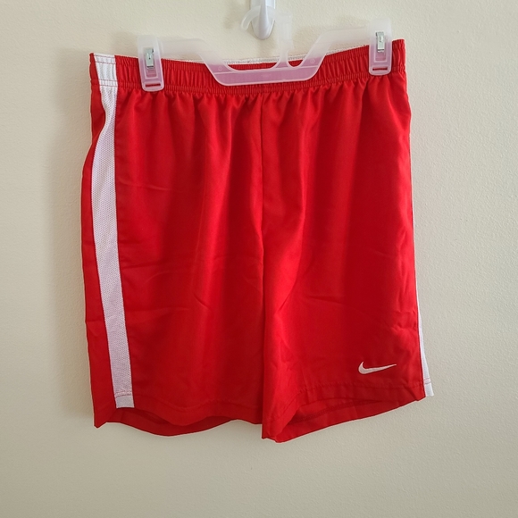 red nike soccer shorts